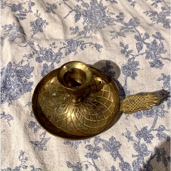 VTG Brass Pineapple Candlestick Holder - Picture 2 of 4